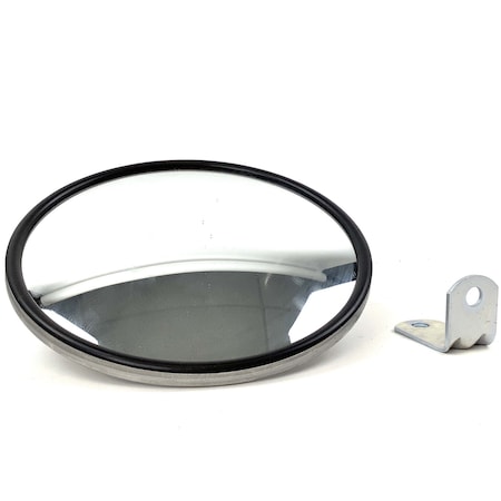 Retrac 8in Stainless Offset-Mount Convex Mirror Head with J-Bracket 610553